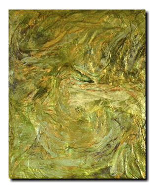 C #2  11 x 14 : Chartreuse : Sheryl Denbo - Sculptural Paintings